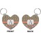 Fox Trail Floral Heart Keychain (Front + Back)