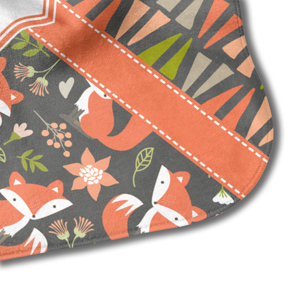 Fox Trail Floral Hooded Baby Towel- Detail Corner