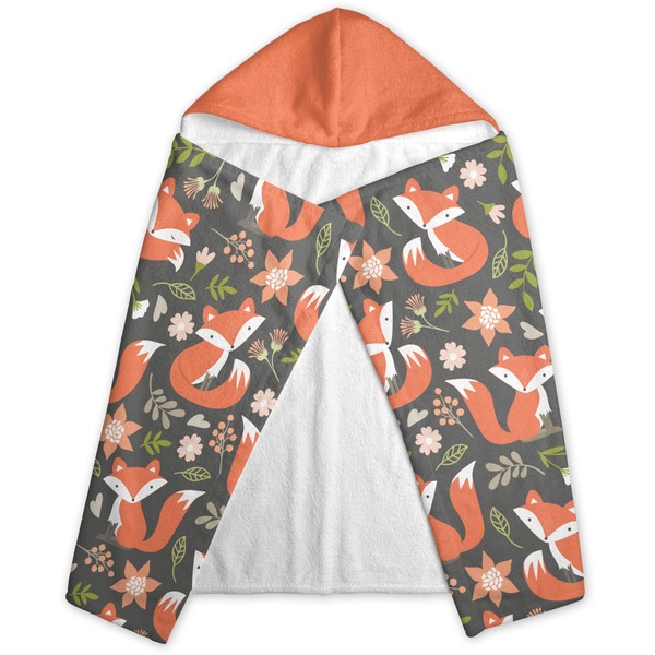 Fox Trail Floral Hooded Towel - Folded