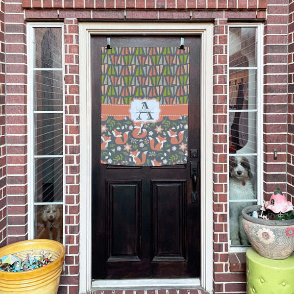 Fox Trail Floral House Flags - Double Sided - (Over the door) LIFESTYLE