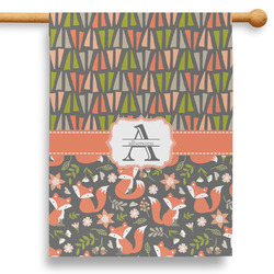 Fox Trail Floral 28" House Flag (Personalized)