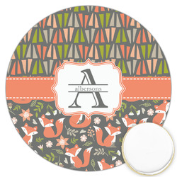 Fox Trail Floral Printed Cookie Topper - 3.25" (Personalized)