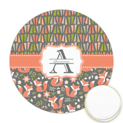 Fox Trail Floral Printed Cookie Topper - Round (Personalized)