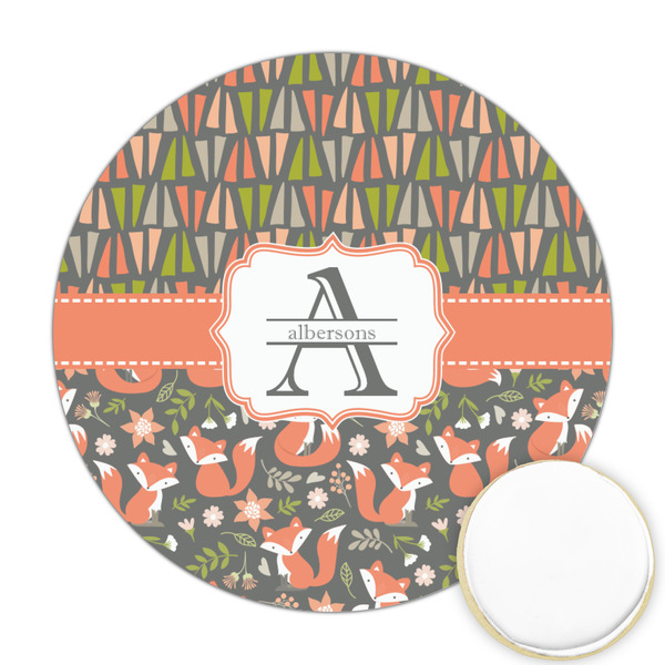 Custom Fox Trail Floral Printed Cookie Topper - 2.5" (Personalized)