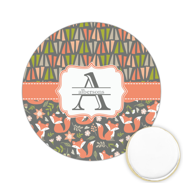 Custom Fox Trail Floral Printed Cookie Topper - 2.15" (Personalized)