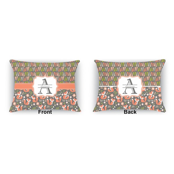 Fox Trail Floral  Indoor Rectangular Burlap Pillow (Front and Back)