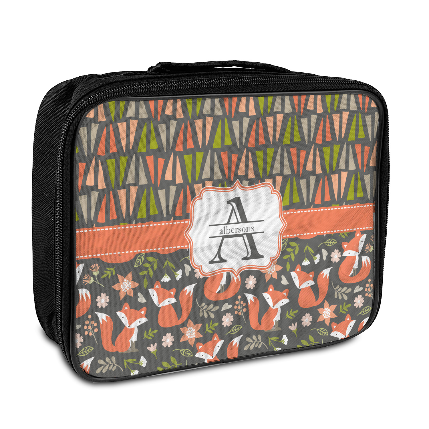 Fox Trail Floral Insulated Lunch Bag (Personalized) YouCustomizeIt