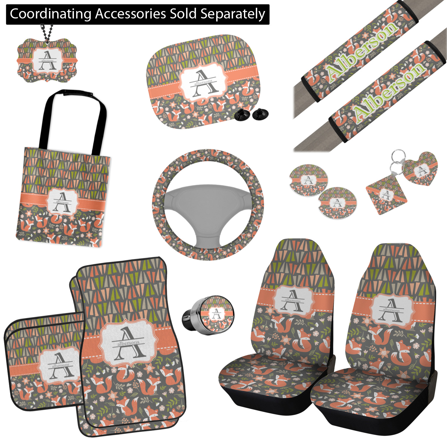 Custom Fox Trail Floral Steering Wheel Cover YouCustomizeIt