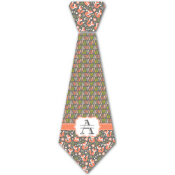 Fox Trail Floral Iron On Tie - 4 Sizes w/ Name and Initial