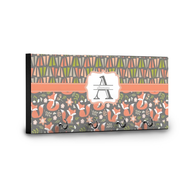 Fox Trail Floral Key Hanger - Front View with Hooks