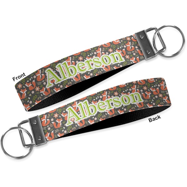 Fox Trail Floral Key-chain - Metal and Nylon - Front and Back