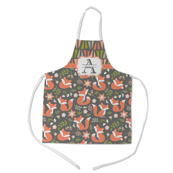 Custom Fox Trail Floral Kid's Apron w/ Name and Initial