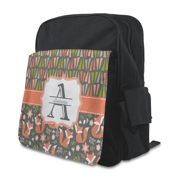 Custom Fox Trail Floral Preschool Backpack (Personalized)