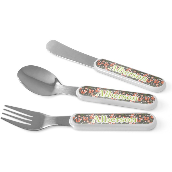 Custom Fox Trail Floral Kid's Flatware (Personalized)