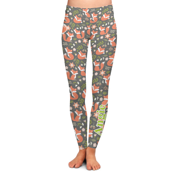 Custom Fox Trail Floral Ladies Leggings - Medium (Personalized)