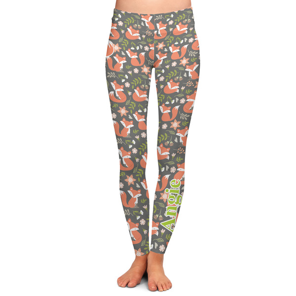 Custom Fox Trail Floral Ladies Leggings - Extra Large (Personalized)