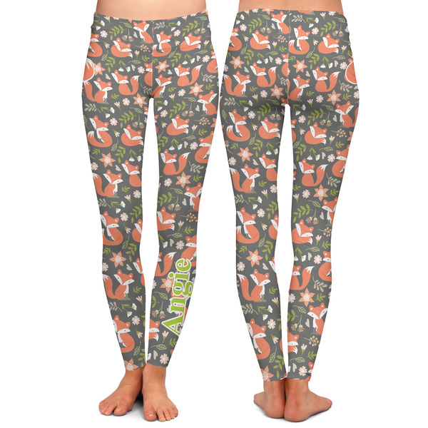 Fox Trail Floral Ladies Leggings - Front and Back
