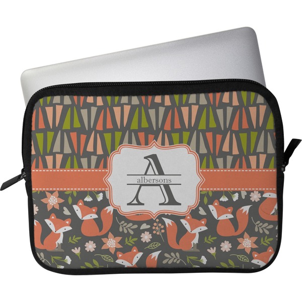 Custom Fox Trail Floral Laptop Sleeve / Case (Personalized)
