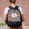 Fox Trail Floral Large Backpack - Black - On Back