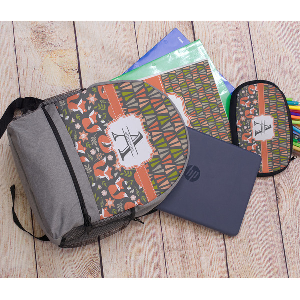 Fox Trail Floral Large Backpack - Gray - With Stuff