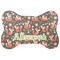 Fox Trail Floral Bone Shaped Dog Food Mat (Large) (Personalized)