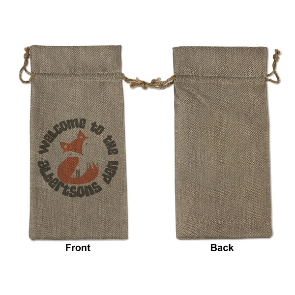Fox Trail Floral Large Burlap Gift Bags - Front Approval