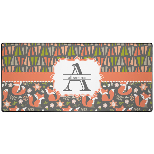 Custom Fox Trail Floral Gaming Mouse Pad (Personalized)