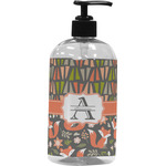 Fox Trail Floral Plastic Soap / Lotion Dispenser (16 oz - Large - Black) (Personalized)