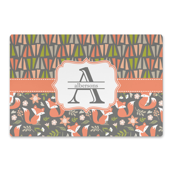 Custom Fox Trail Floral Large Rectangle Car Magnet (Personalized)