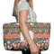 Fox Trail Floral Large Rope Tote Bag - In Context View