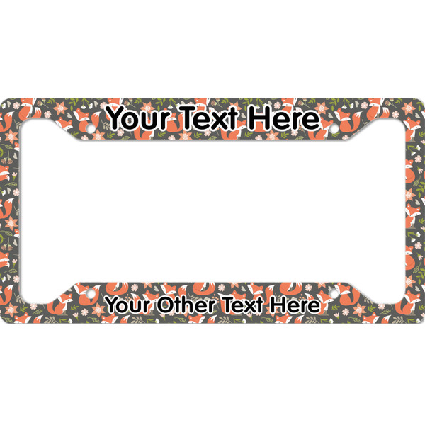 Custom Fox Trail Floral License Plate Frame (Personalized)