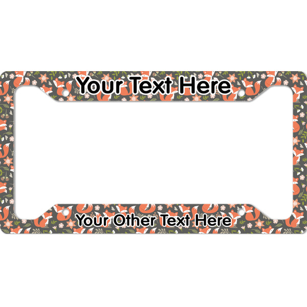 Custom Fox Trail Floral License Plate Frame (Personalized)