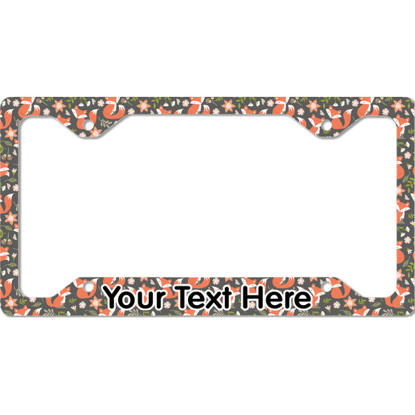 Custom Fox Trail Floral License Plate Frame - Style C (Personalized)