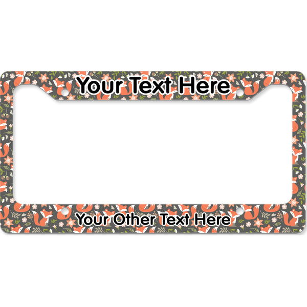 Custom Fox Trail Floral License Plate Frame - Style B (Personalized)