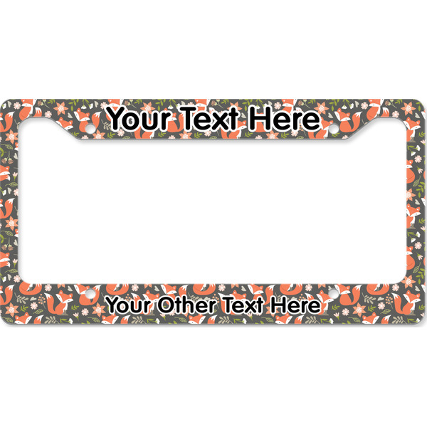 Fox Trail Floral License Plate Frame Wide