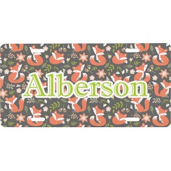 Fox Trail Floral Front License Plate (Personalized)