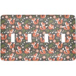Fox Trail Floral Light Switch Cover (4 Toggle Plate)