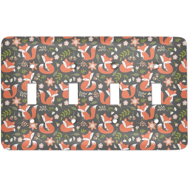 Custom Fox Trail Floral Light Switch Cover (4 Toggle Plate)