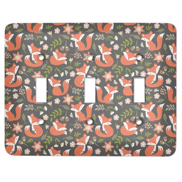 Custom Fox Trail Floral Light Switch Cover (3 Toggle Plate)