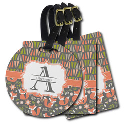 Fox Trail Floral Plastic Luggage Tag (Personalized)