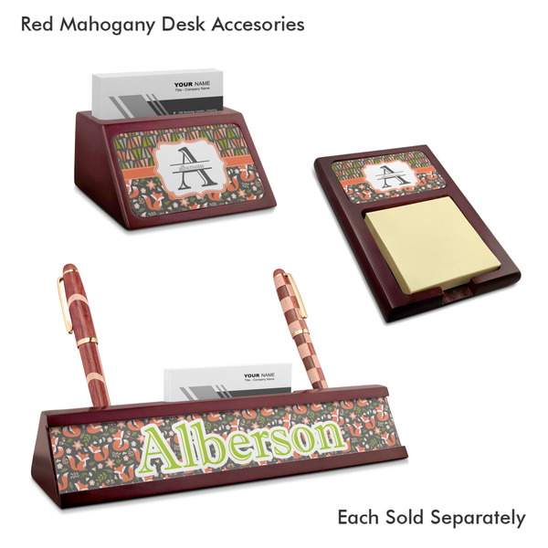 Fox Trail Floral Mahogany Desk Accessories