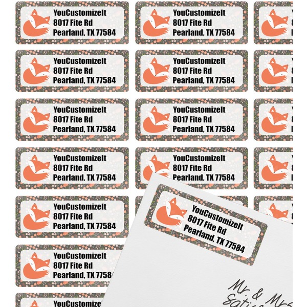 Fox Trail Floral Mailing Label on Envelope - Multiple Labels