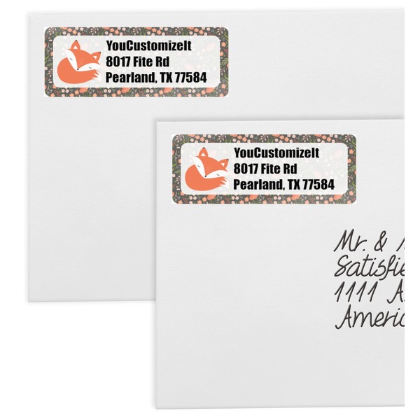 Fox Trail Floral Mailing Labels - Double Stack Close Up