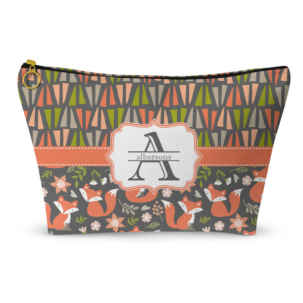 Custom Fox Trail Floral Makeup Bag - Small - 8.5"x4.5" (Personalized)