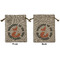 Fox Trail Floral Medium Burlap Gift Bag - Front & Back (Personalized)