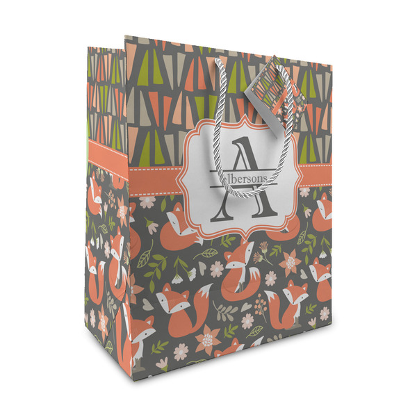 Custom Fox Trail Floral Medium Gift Bag (Personalized)