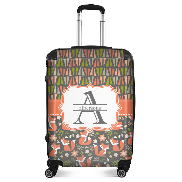 Custom Fox Trail Floral Suitcase - 24" Medium - Checked (Personalized)