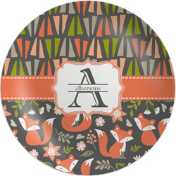 Fox Trail Floral Melamine Plate (Personalized)