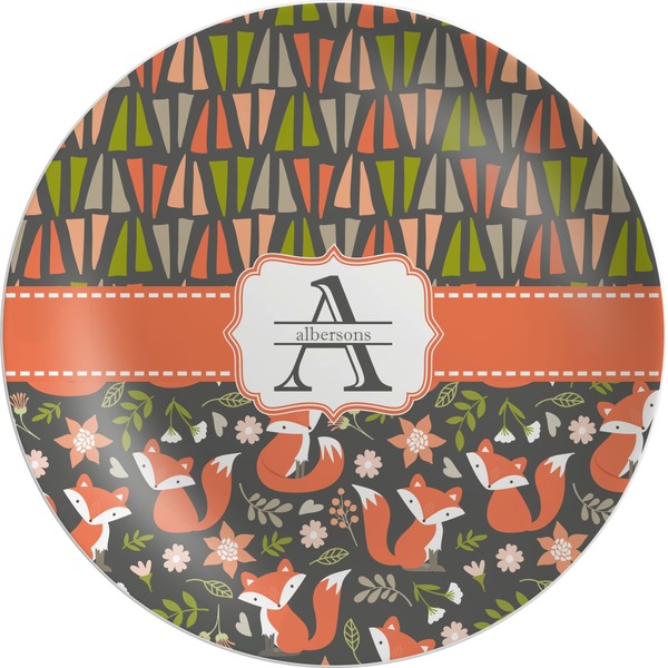 Custom Fox Trail Floral Melamine Plate (Personalized)