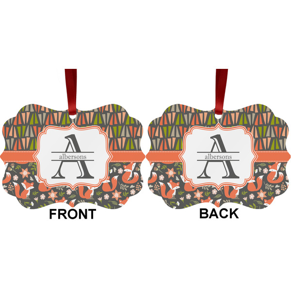 Fox Trail Floral Metal Benilux Ornament - Front and Back (APPROVAL)